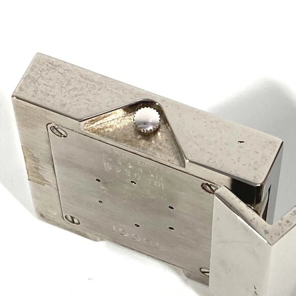 GUCCI REF0840 Logo Travel Watch Watch Interior Table clock SS Silver - Picture 10 of 16